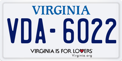 VA license plate VDA6022