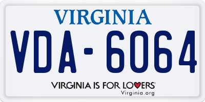 VA license plate VDA6064