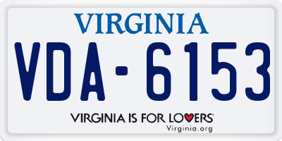 VA license plate VDA6153