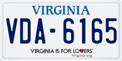 VA license plate VDA6165