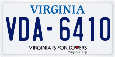 VA license plate VDA6410