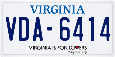 VA license plate VDA6414