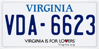 VA license plate VDA6623