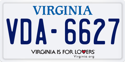 VA license plate VDA6627