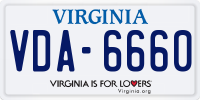 VA license plate VDA6660