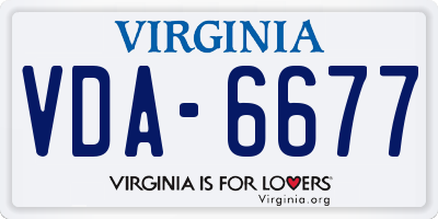 VA license plate VDA6677