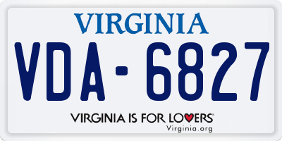 VA license plate VDA6827