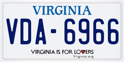 VA license plate VDA6966