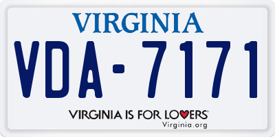 VA license plate VDA7171