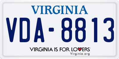VA license plate VDA8813