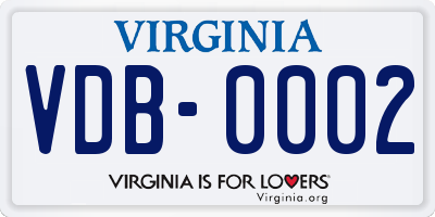 VA license plate VDB0002