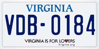 VA license plate VDB0184