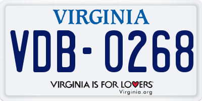 VA license plate VDB0268
