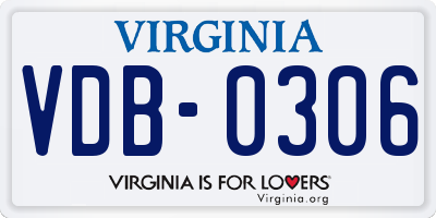 VA license plate VDB0306