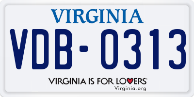 VA license plate VDB0313
