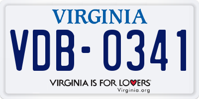 VA license plate VDB0341