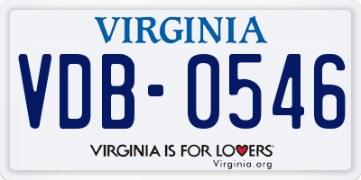 VA license plate VDB0546