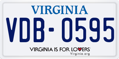 VA license plate VDB0595