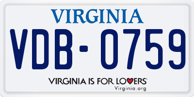 VA license plate VDB0759