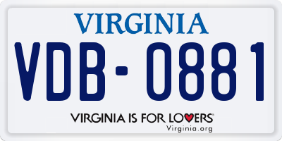 VA license plate VDB0881