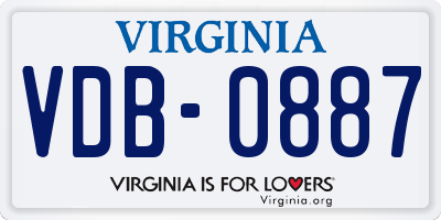 VA license plate VDB0887