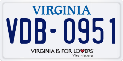 VA license plate VDB0951