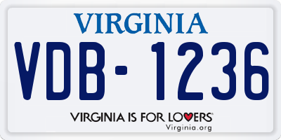 VA license plate VDB1236