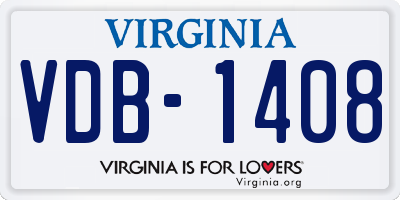 VA license plate VDB1408
