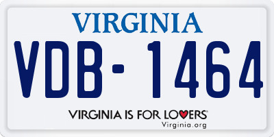 VA license plate VDB1464