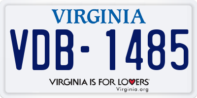 VA license plate VDB1485