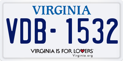 VA license plate VDB1532