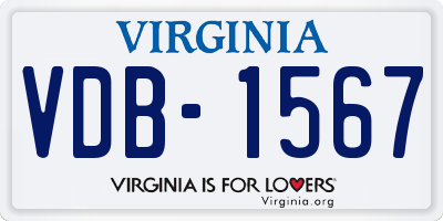 VA license plate VDB1567