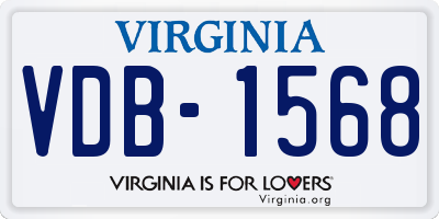 VA license plate VDB1568