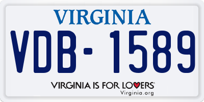 VA license plate VDB1589