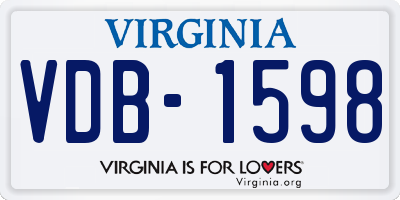 VA license plate VDB1598