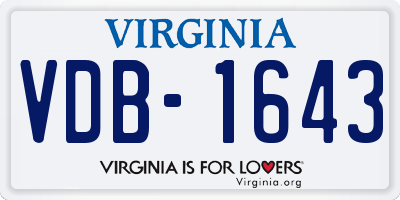 VA license plate VDB1643