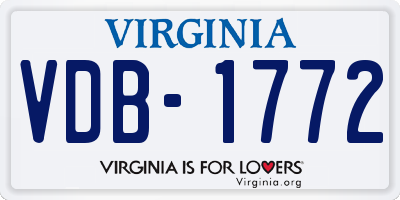 VA license plate VDB1772
