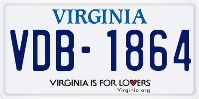 VA license plate VDB1864