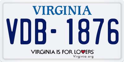 VA license plate VDB1876