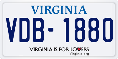 VA license plate VDB1880