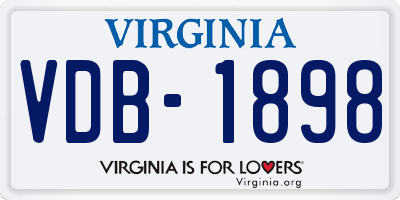 VA license plate VDB1898