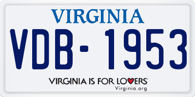 VA license plate VDB1953