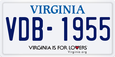 VA license plate VDB1955