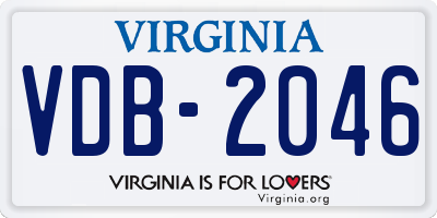 VA license plate VDB2046