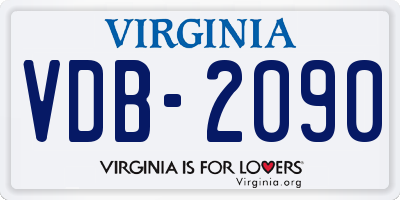 VA license plate VDB2090