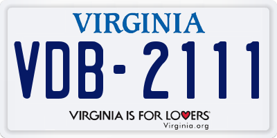 VA license plate VDB2111