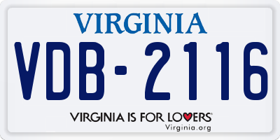 VA license plate VDB2116