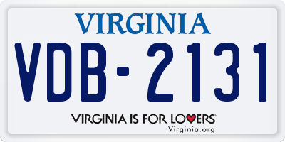 VA license plate VDB2131
