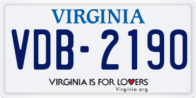 VA license plate VDB2190