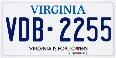 VA license plate VDB2255